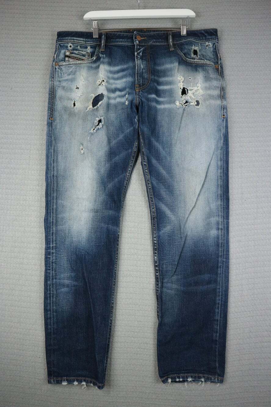 Diesel Thommer Distressed Faded Wash Slim Denim Jeans 38x32